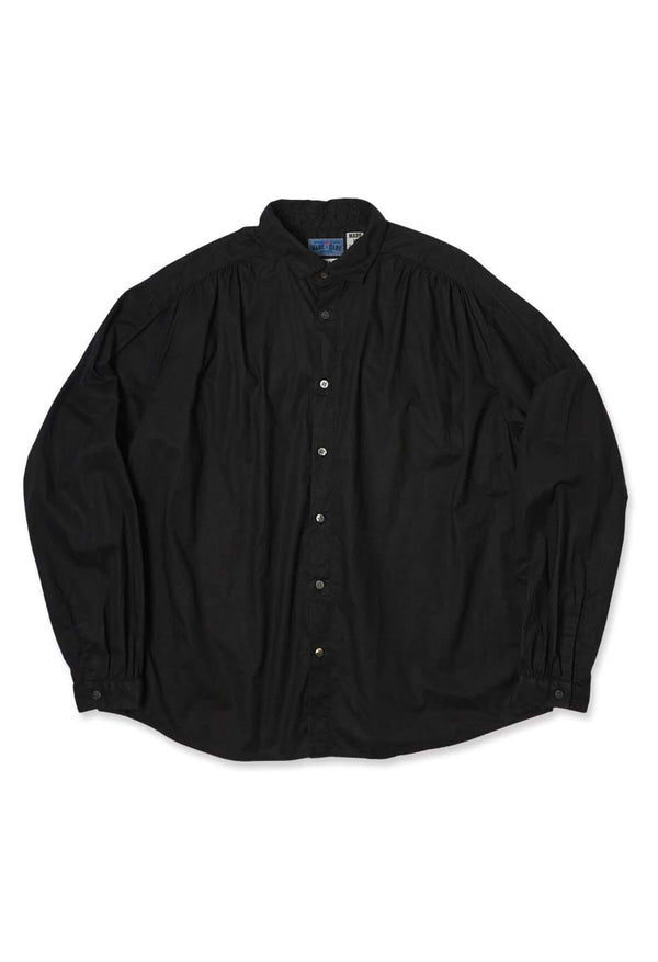Kyokurozome gathered shirt - BLACK