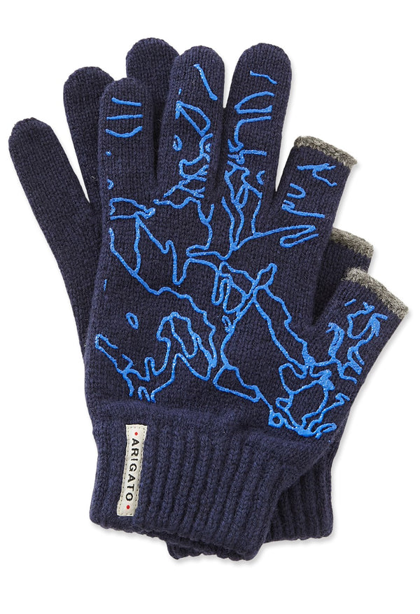 Recycled cashmere spider gloves - DARK NAVY