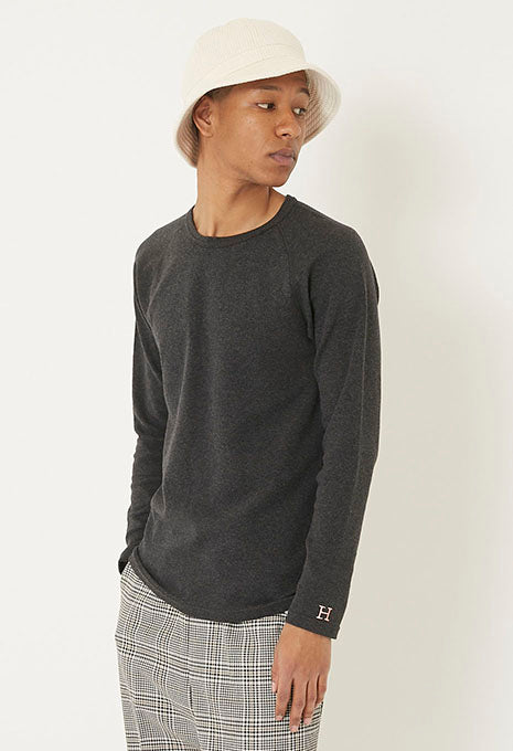 ストレッチフライス ロングスリーブ Tシャツ - DARK GREY