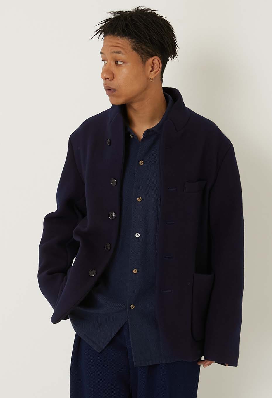 TezomeWoven Pure Indigo Melton 5B Jacket - INDIGO