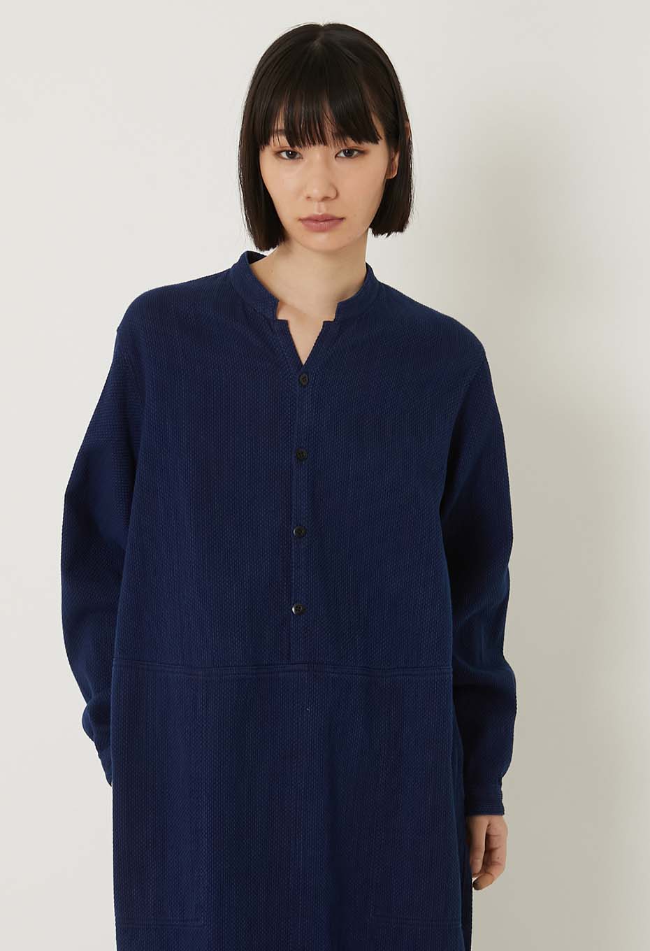 Kasezome Sashiko Smock dress - INDIGO