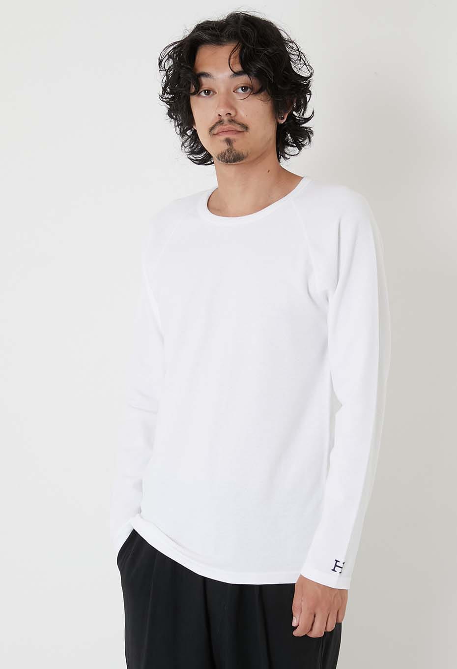 ストレッチフライス ロングスリーブ Tシャツ - WHITE