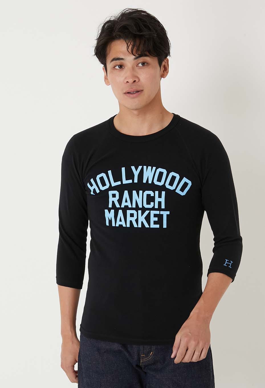ストレッチフライス ダブルロゴプリント ハーフスリーブTシャツ - BLACK