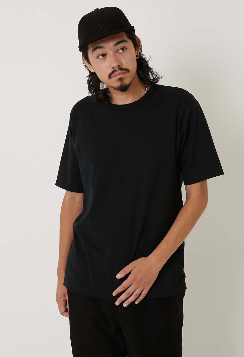 WILDSIDE × HOLLYWOOD RANCH MARKET /ストレッチフライス ショートスリーブ Ｔシャツ - BLACK