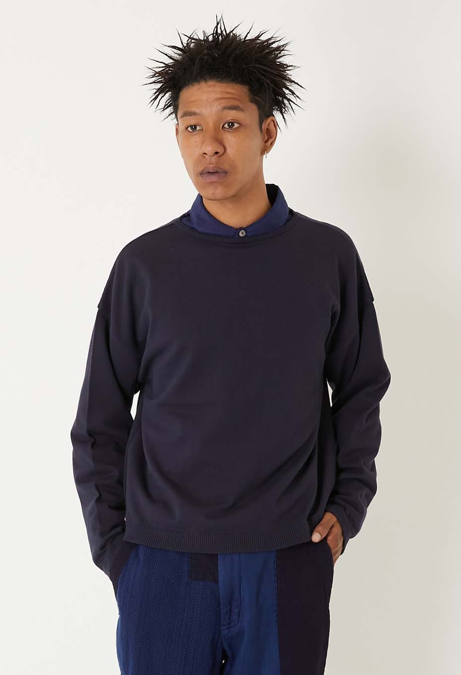 オーガニックカミイトコットン プルオーバーニット - NAVY