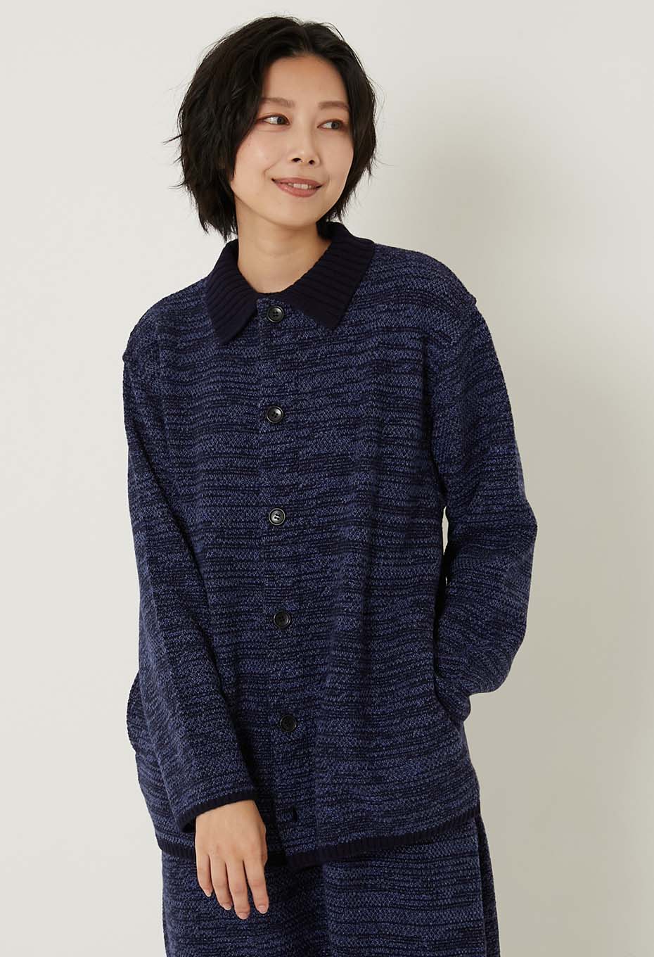 マチアカリ カノコニット カーディガン ウイメンズ - NAVY