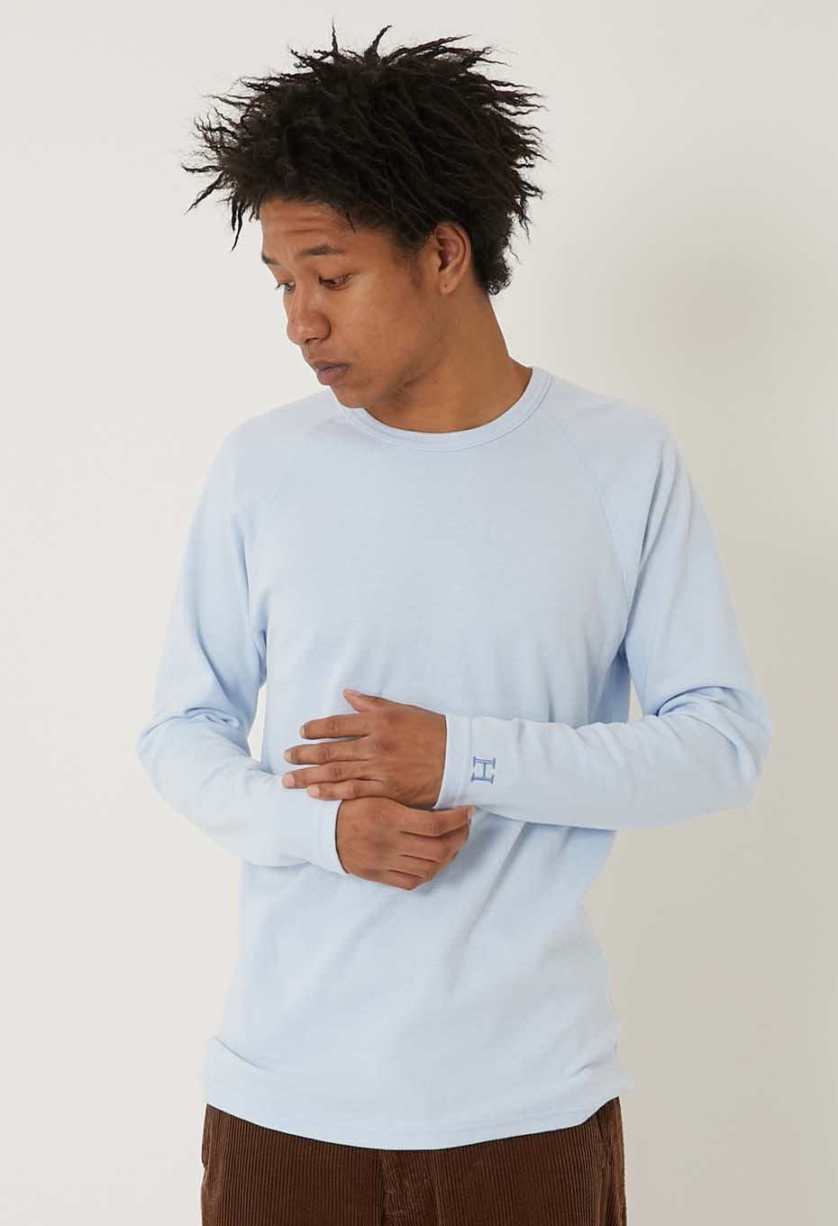 ストレッチフライス ロングスリーブ Tシャツ - LIGHT BLUE