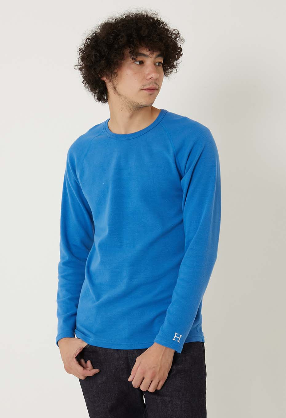 ストレッチフライス ロングスリーブ Tシャツ - ROYAL BLUE