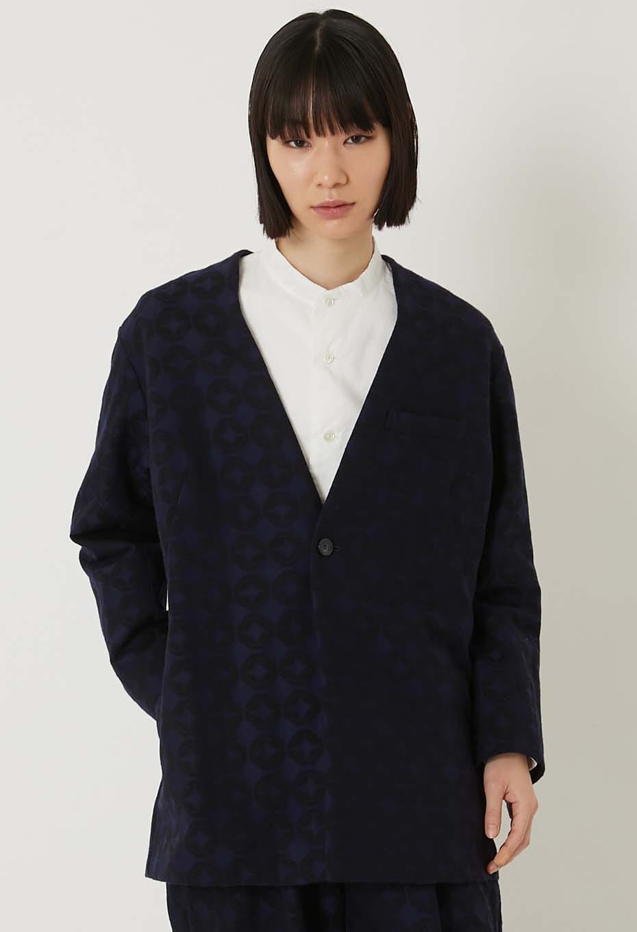 シッポウジャカード 1Bノーカラージャケット ウィメンズ - DARK NAVY