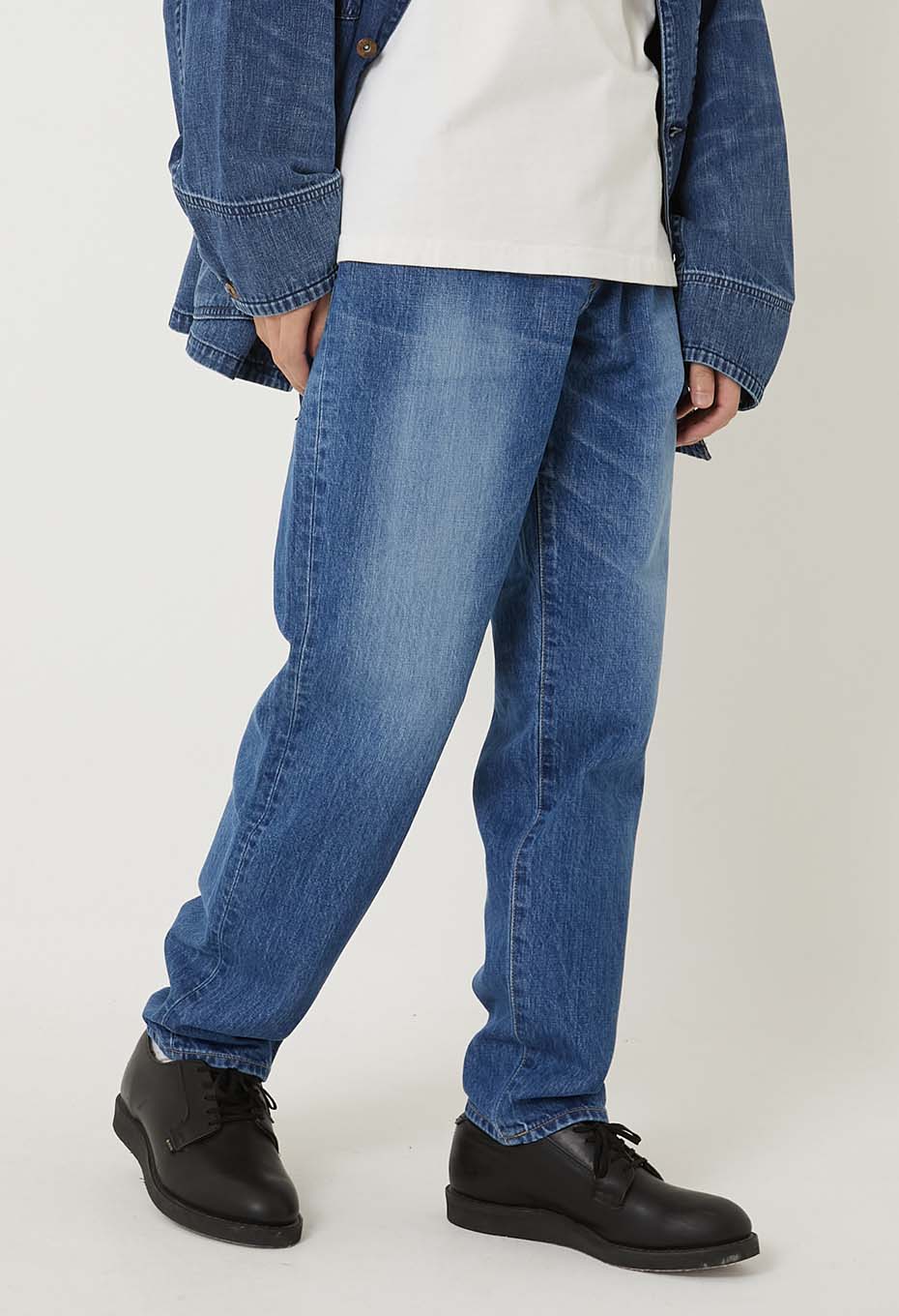 PP03 MOD Supima Selvage Denim FADE Wide Tapered Jeans - BLUE