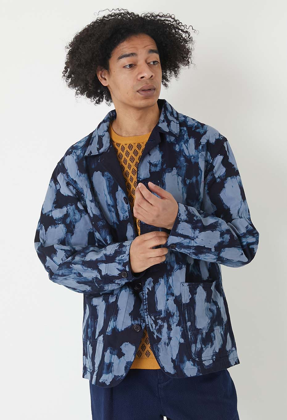 ロウケツシボリ カバーオール - NAVY