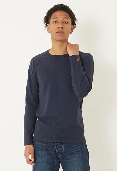 ストレッチフライス ロングスリーブ Tシャツ - NAVY