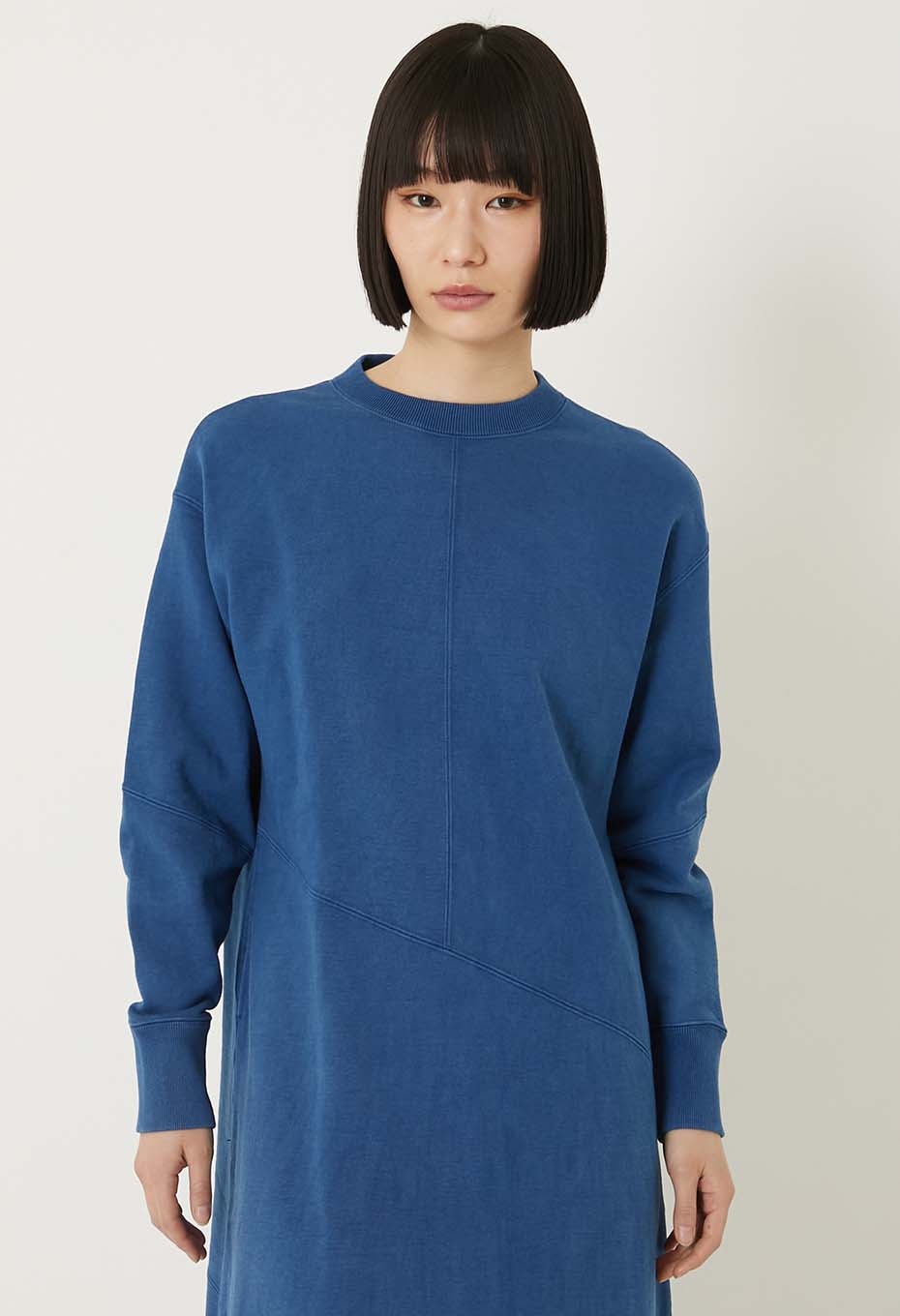 オーガニックウラケ テゾメ スウェットワンピース - BLUE