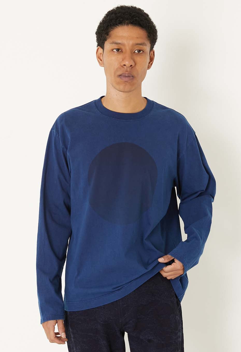 Indigo Oomaru Print Long Sleeve T-shirt - B