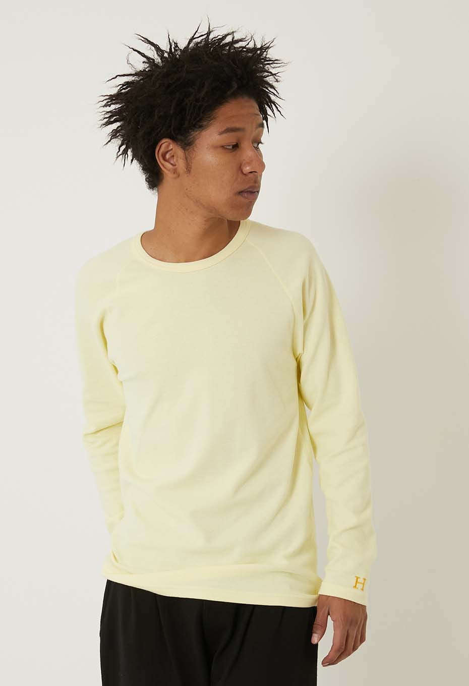 ストレッチフライス ロングスリーブ Tシャツ - LT YELLOW
