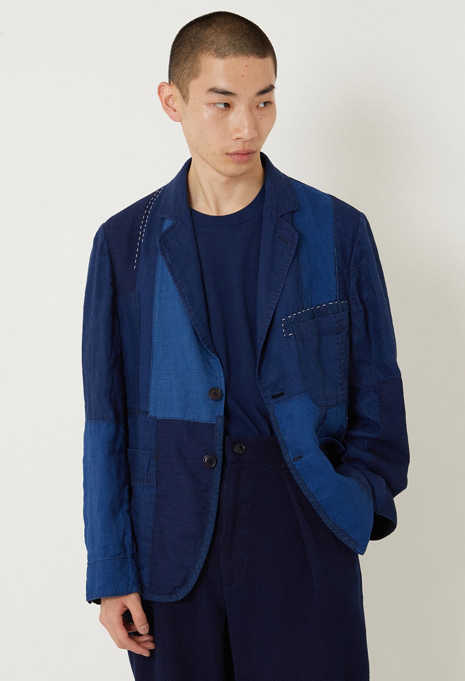 Indigo linen jacket - INDIGO