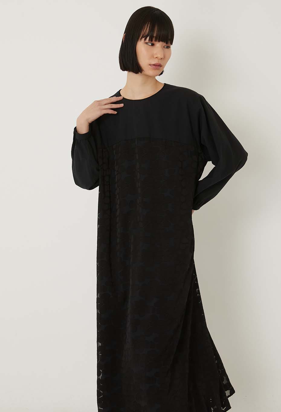スカシモヨウ プルワンピース - BLACK