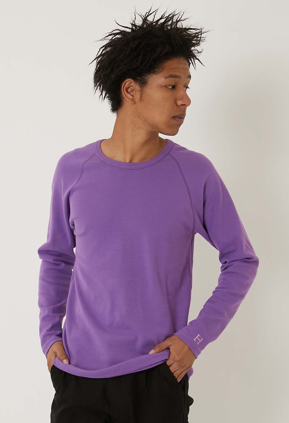 ストレッチフライス ロングスリーブ Tシャツ - PURPLE