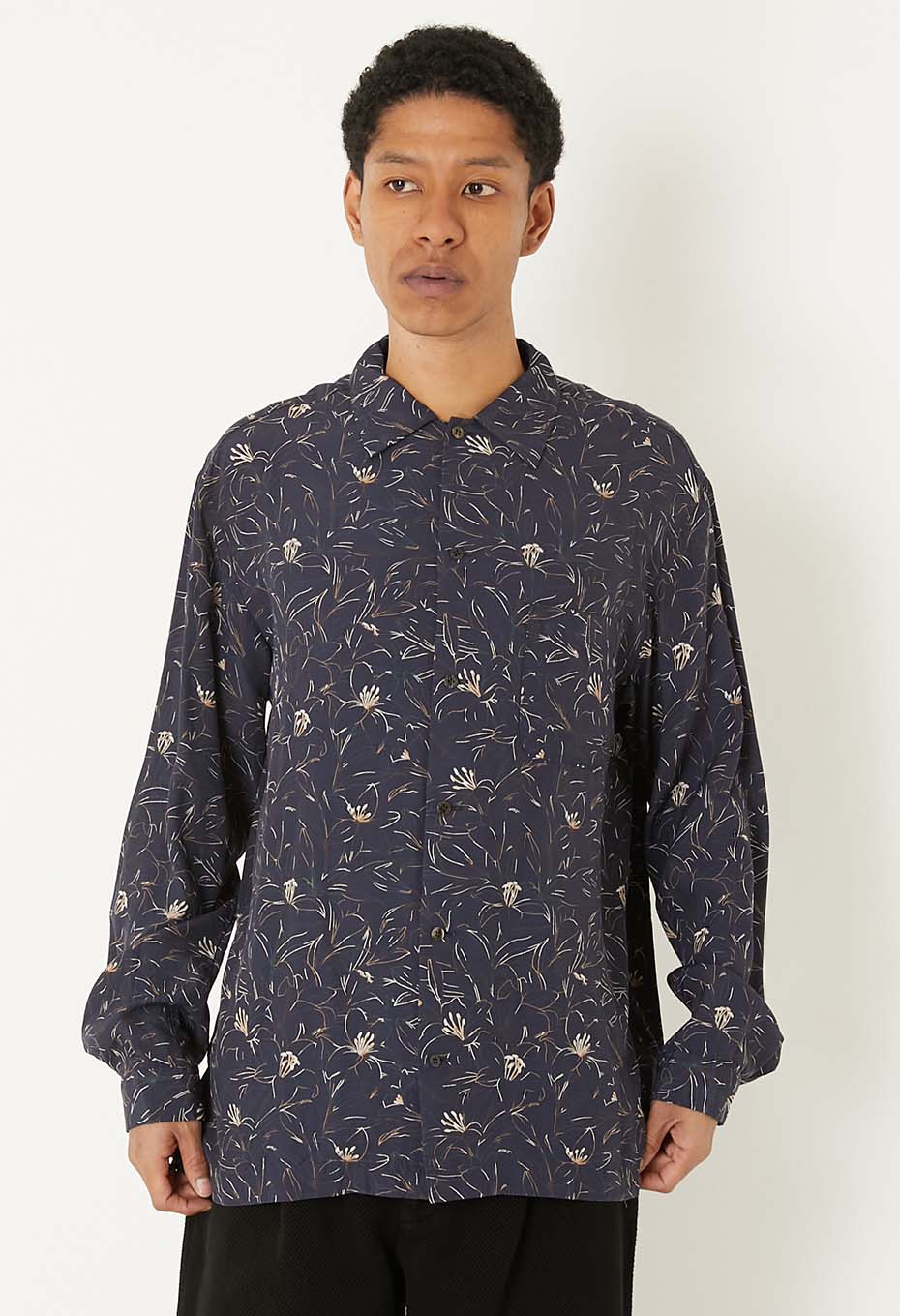レーヨンエットカサブランカ ロングスリーブシャツ - DARK NAVY
