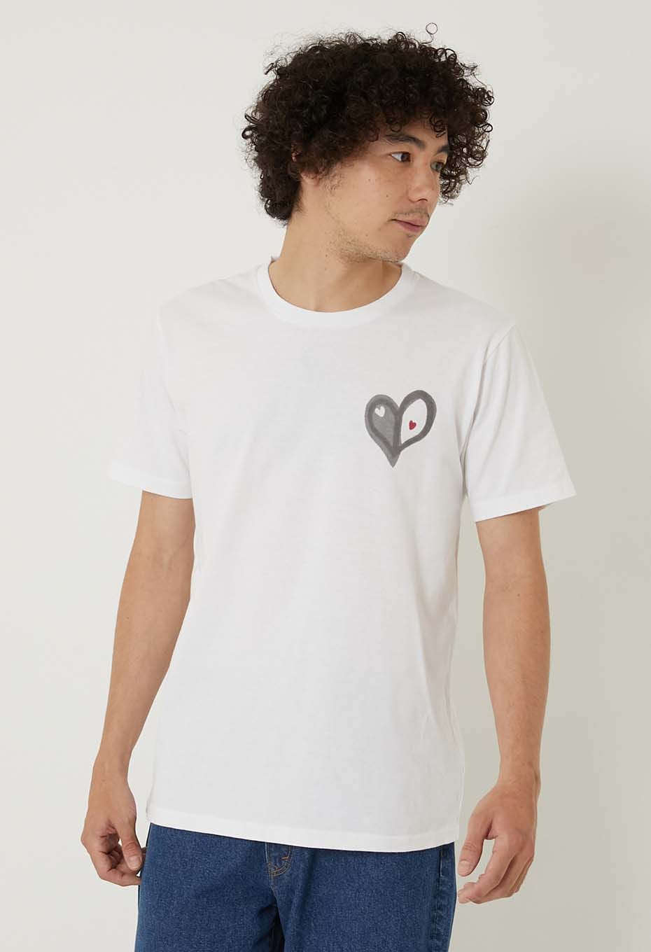 Bokashi Heart T-shirt - WHITE