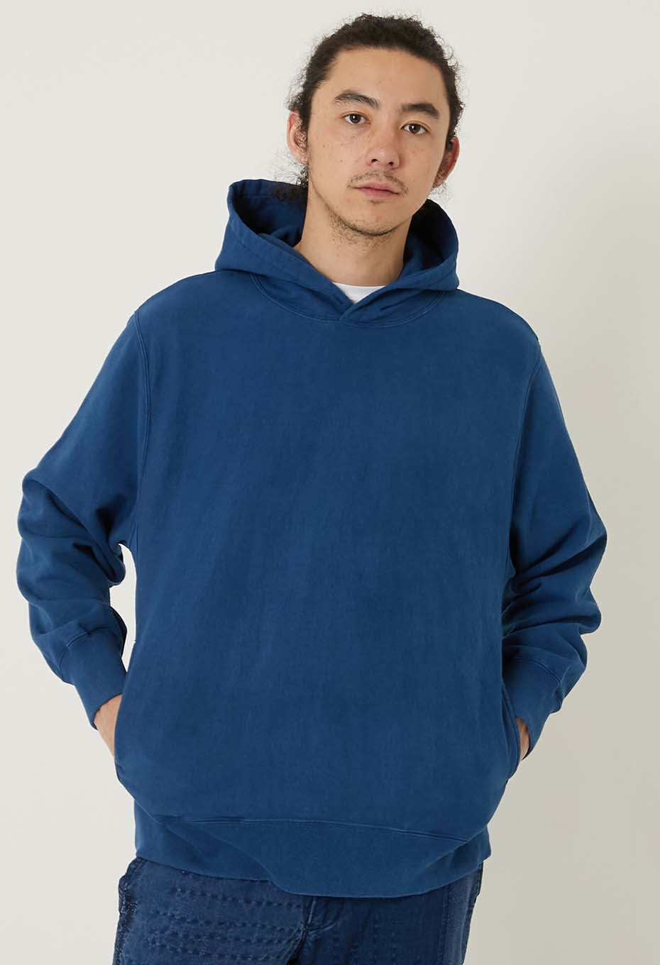 オーガニックウラケ テゾメ スウェットプルフーディ - BLUE