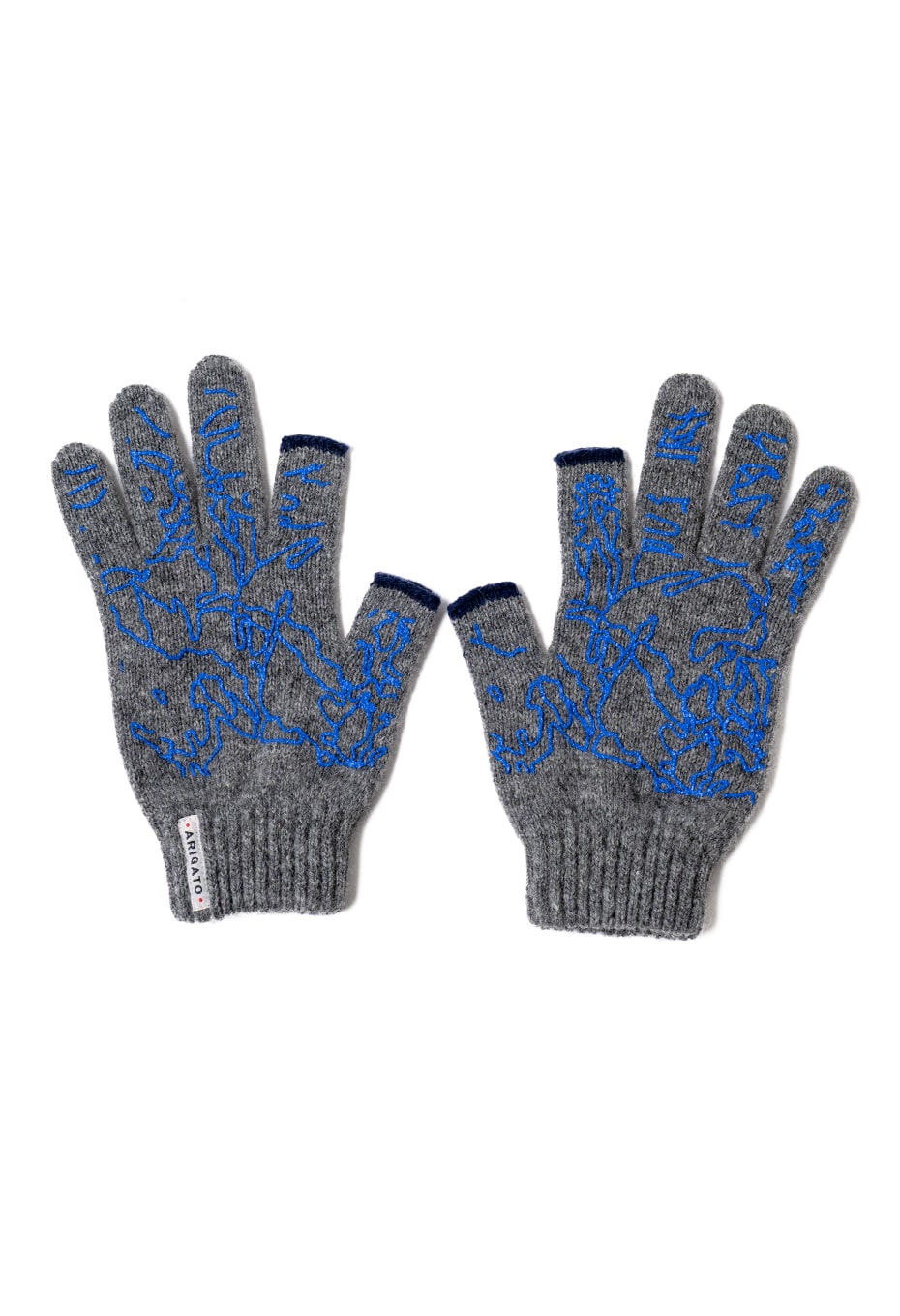 Recycled cashmere spider gloves - GRAY