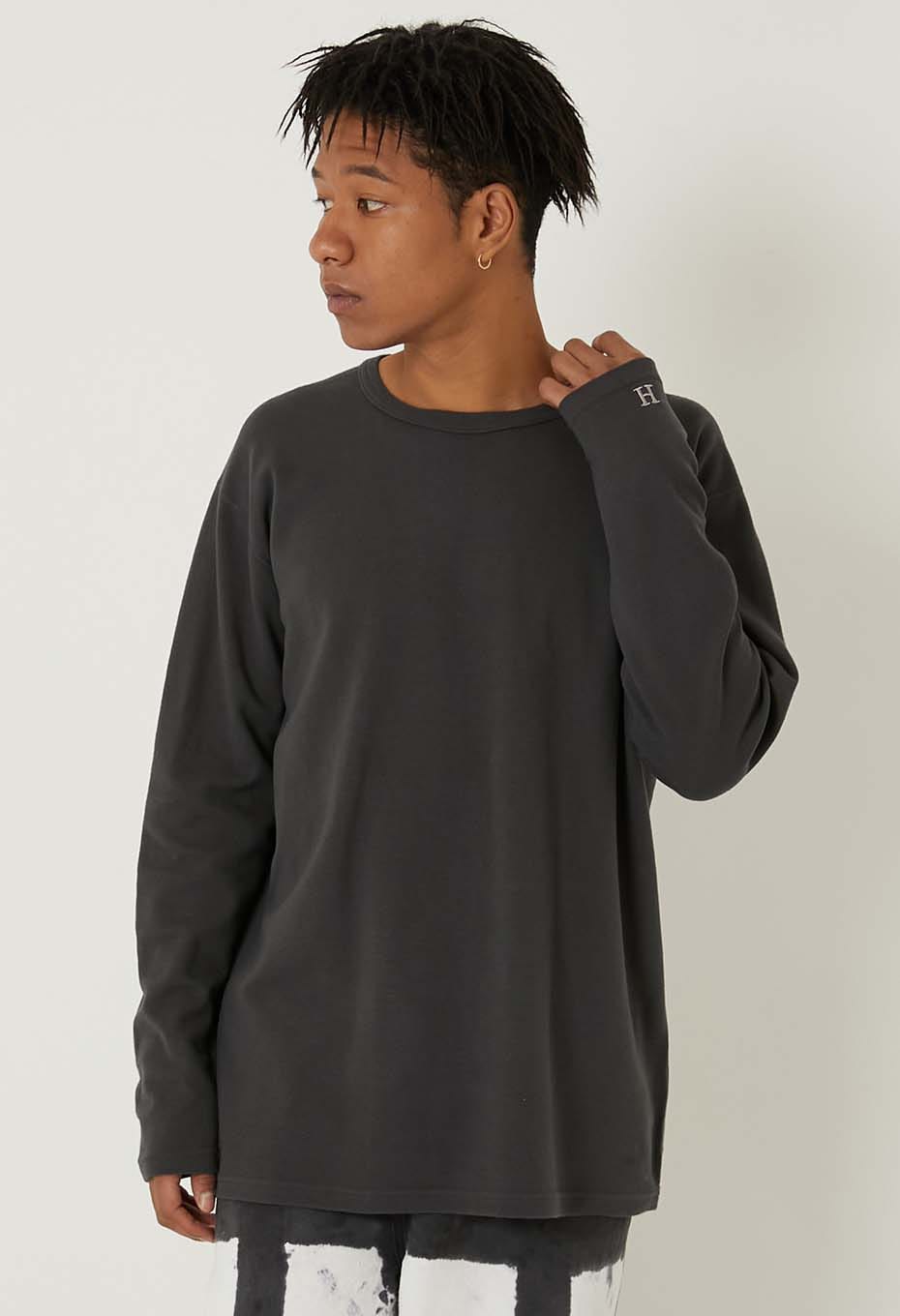 ストレッチフライス コンフォータブル ロングスリーブ Tシャツ - CHARCOAL