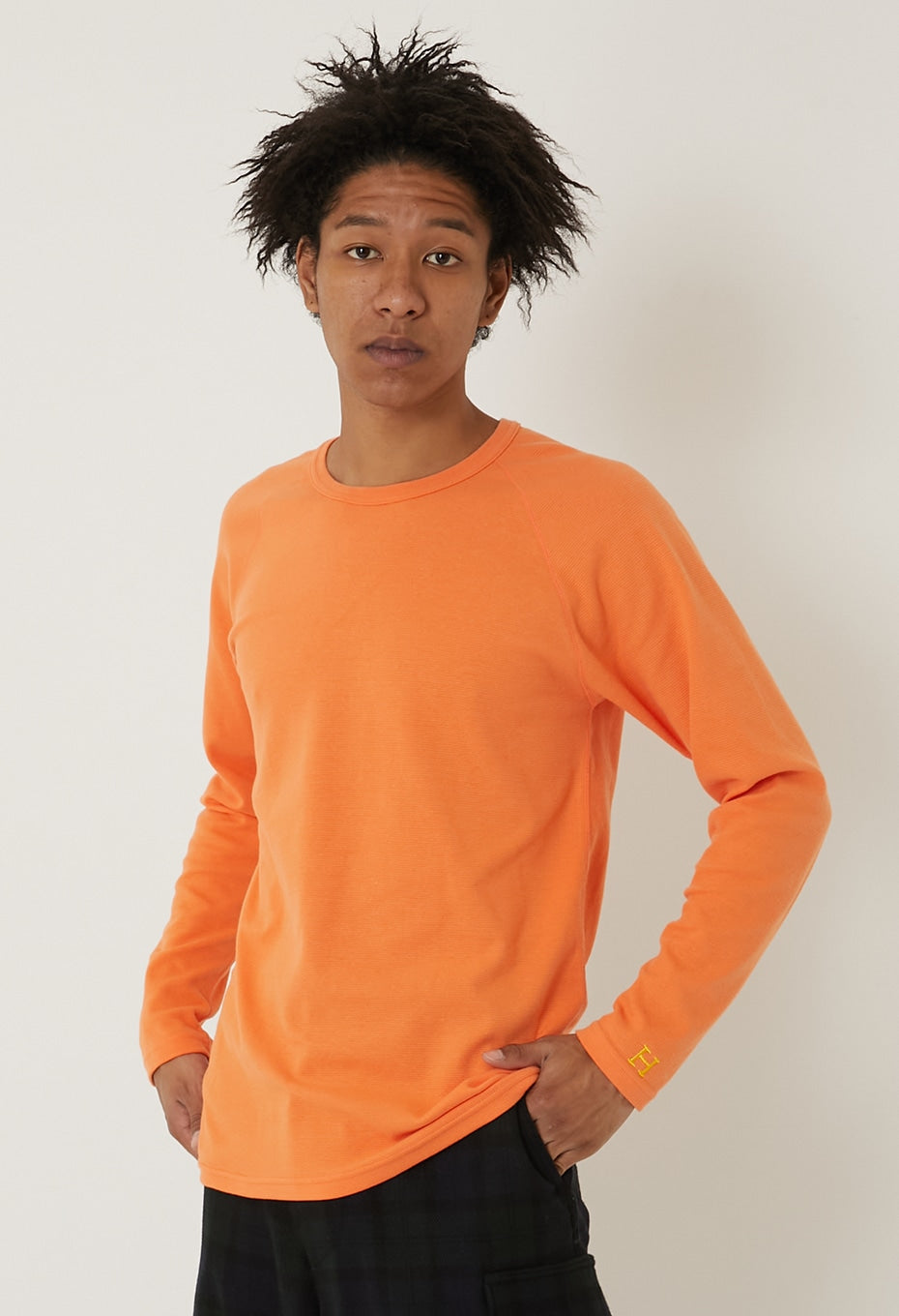 ストレッチフライス ロングスリーブ Tシャツ - LT ORANGE