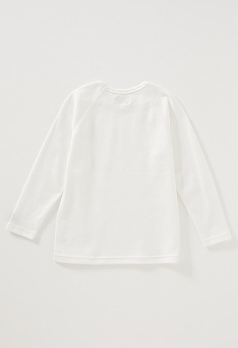 キッズ ストレッチフライス ロングスリーブ Tシャツ - WHITE