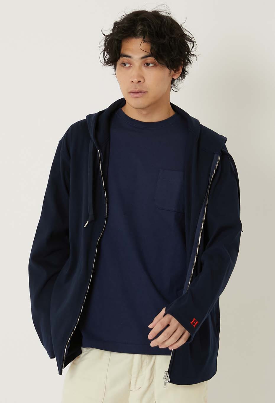 ストレッチフライス 9.5oz ZIPUP パーカー - DARK NAVY