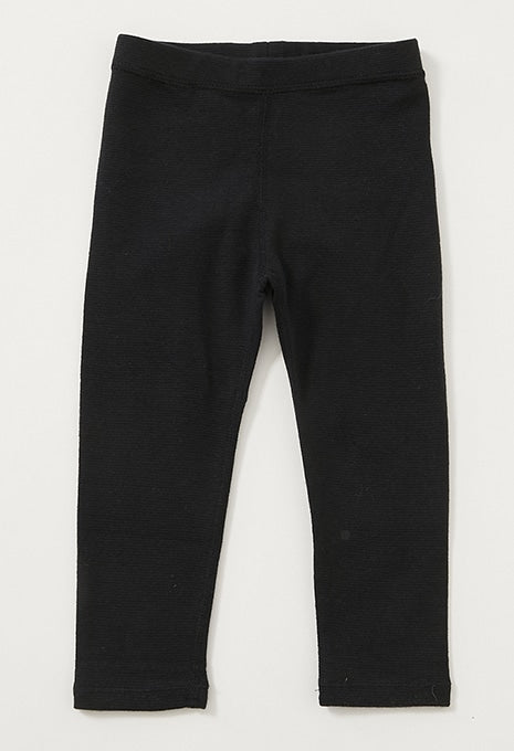 キッズ ストレッチフライス レギンス - BLACK
