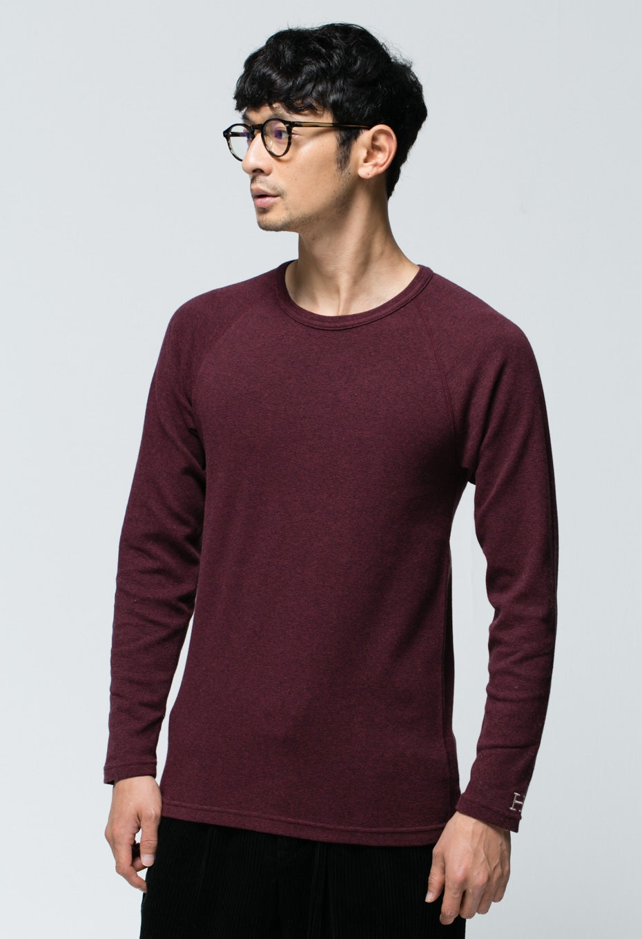 ストレッチフライス ロングスリーブ Tシャツ - RED
