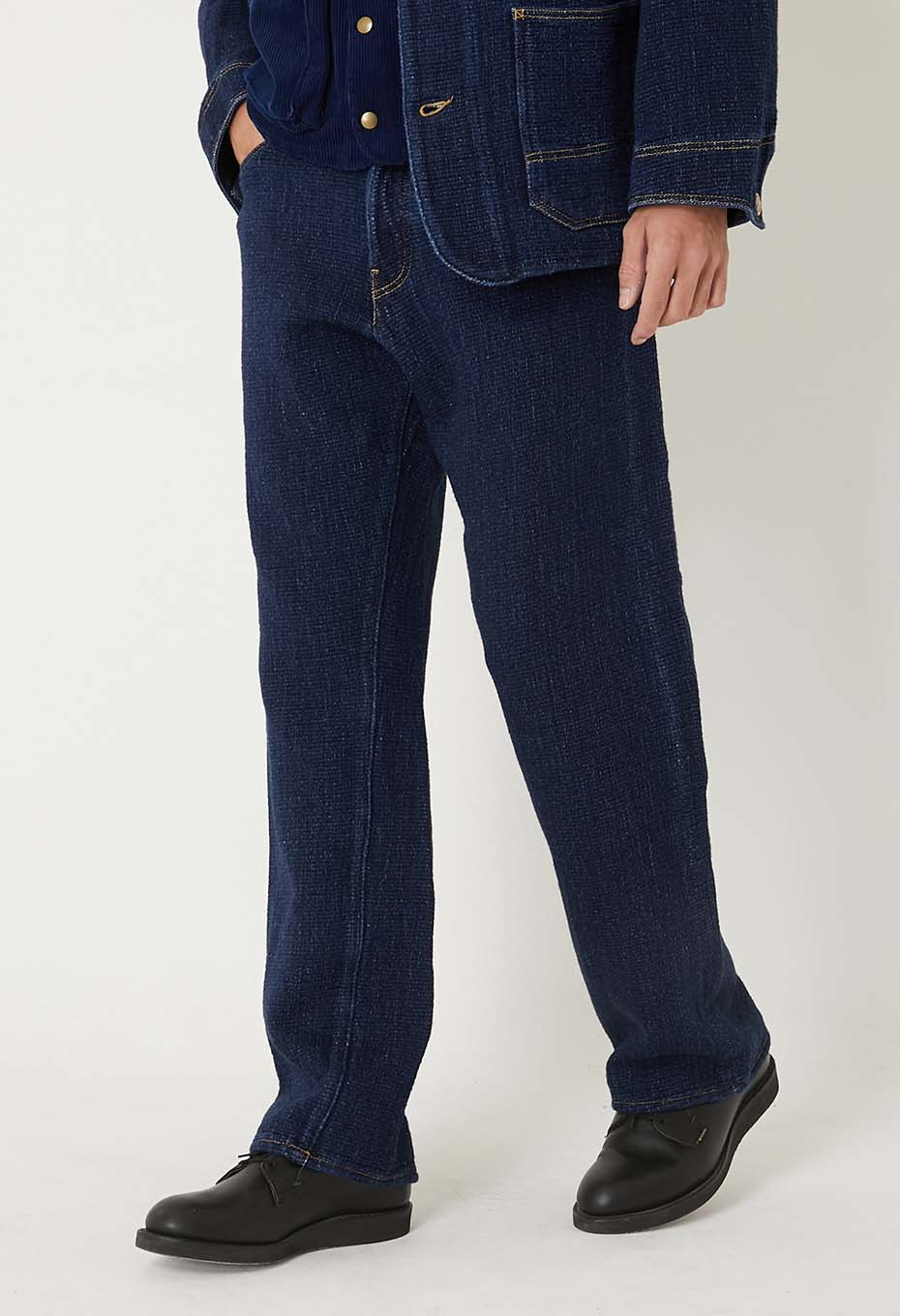 Flow jacquard denim jeans - INDIGO
