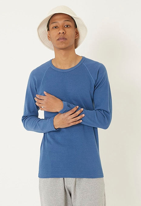 ストレッチフライス ロングスリーブ Tシャツ - BLUE