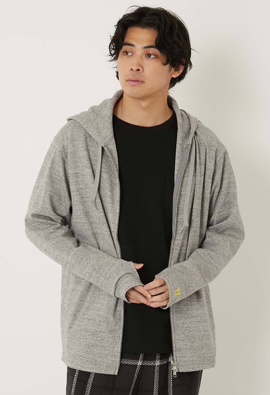 ストレッチフライス 9.5oz ZIPUP パーカー - GREY