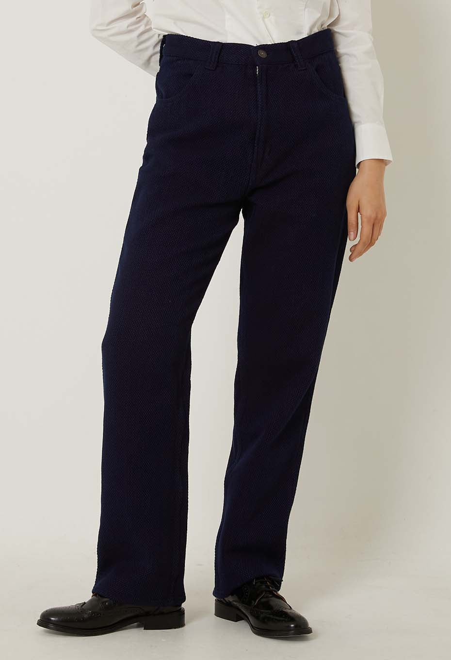 Woven Pure Indigo Light Sashiko Jeans Women - INDIGO