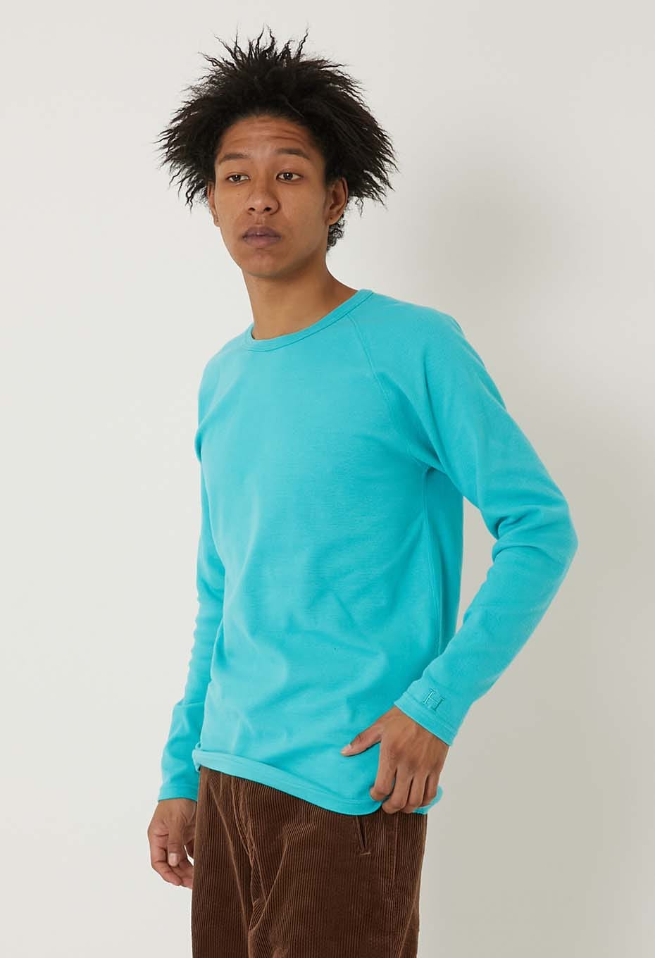 ストレッチフライス ロングスリーブ Tシャツ - TRQ BLUE