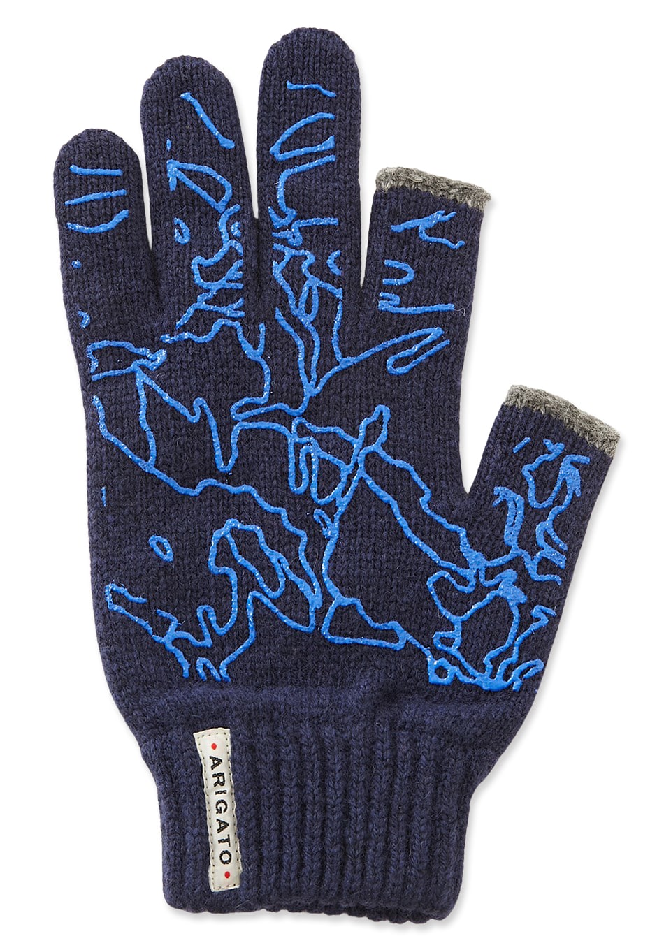Recycled cashmere spider gloves - DARK NAVY