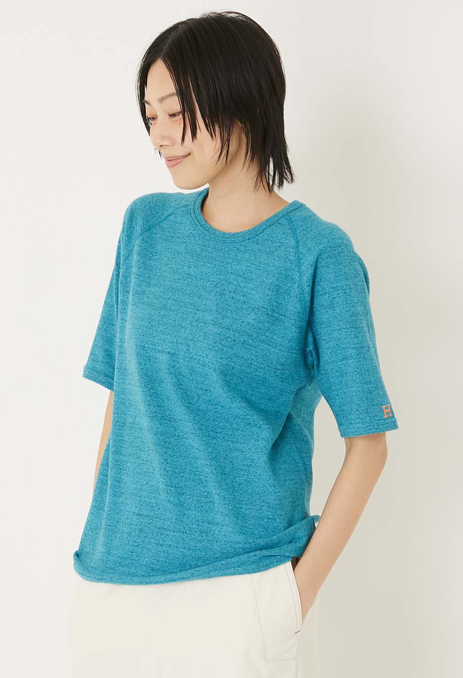 Stretch Fraise Relaxed-fit SS T-shirt for women - CB BLUE