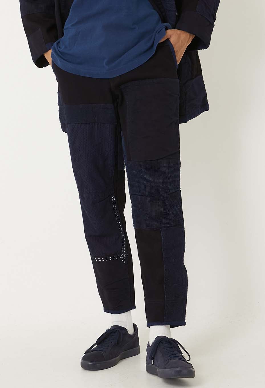 Woven Pure Indigo Sashiko Nenrin Nora Pants - INDIGO