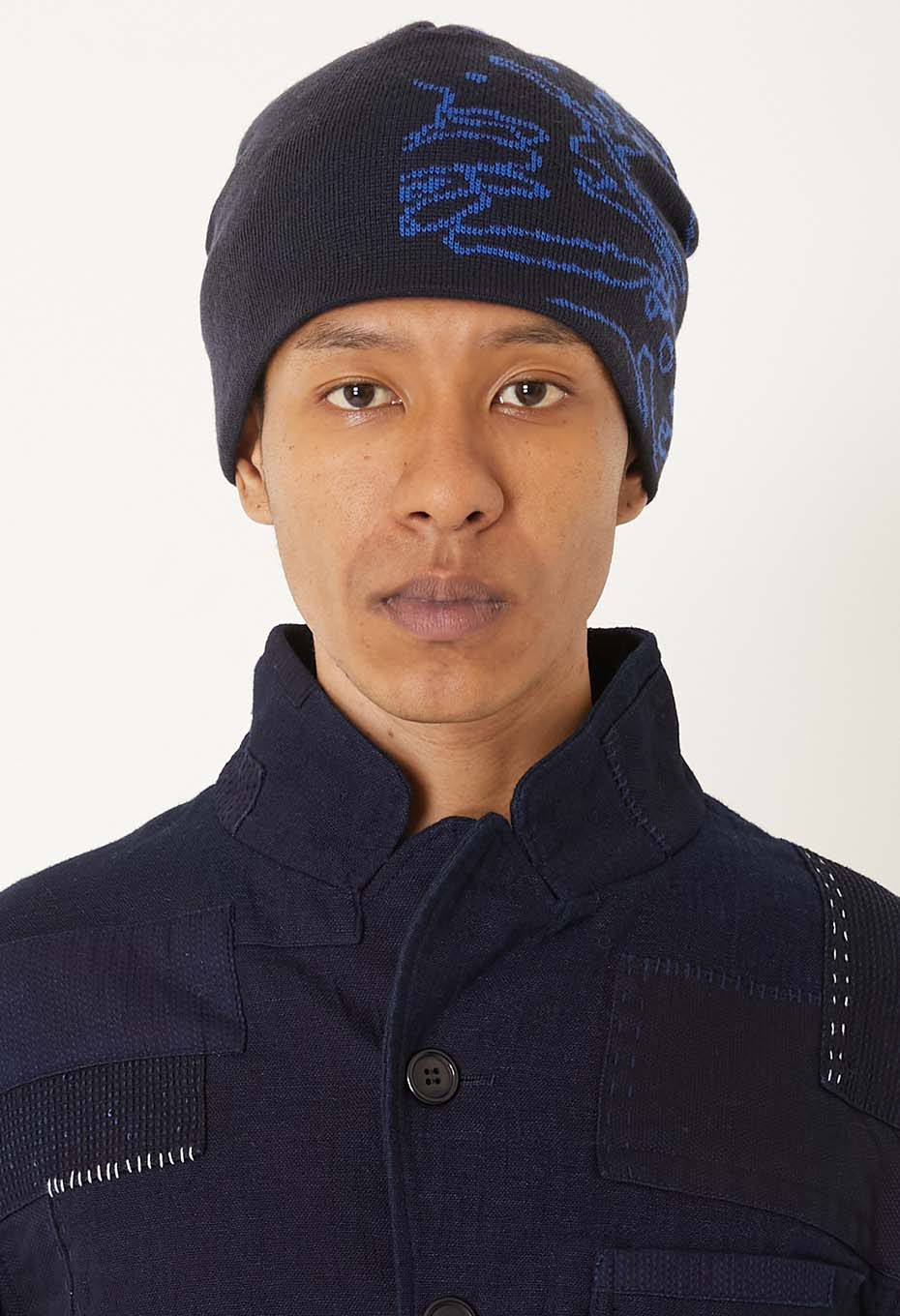 Spider jacquard beanie - DARK NAVY