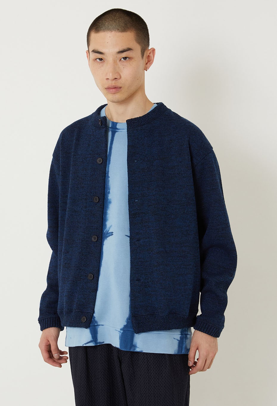 Indigo kamiito bonding cardigan - INDIGO