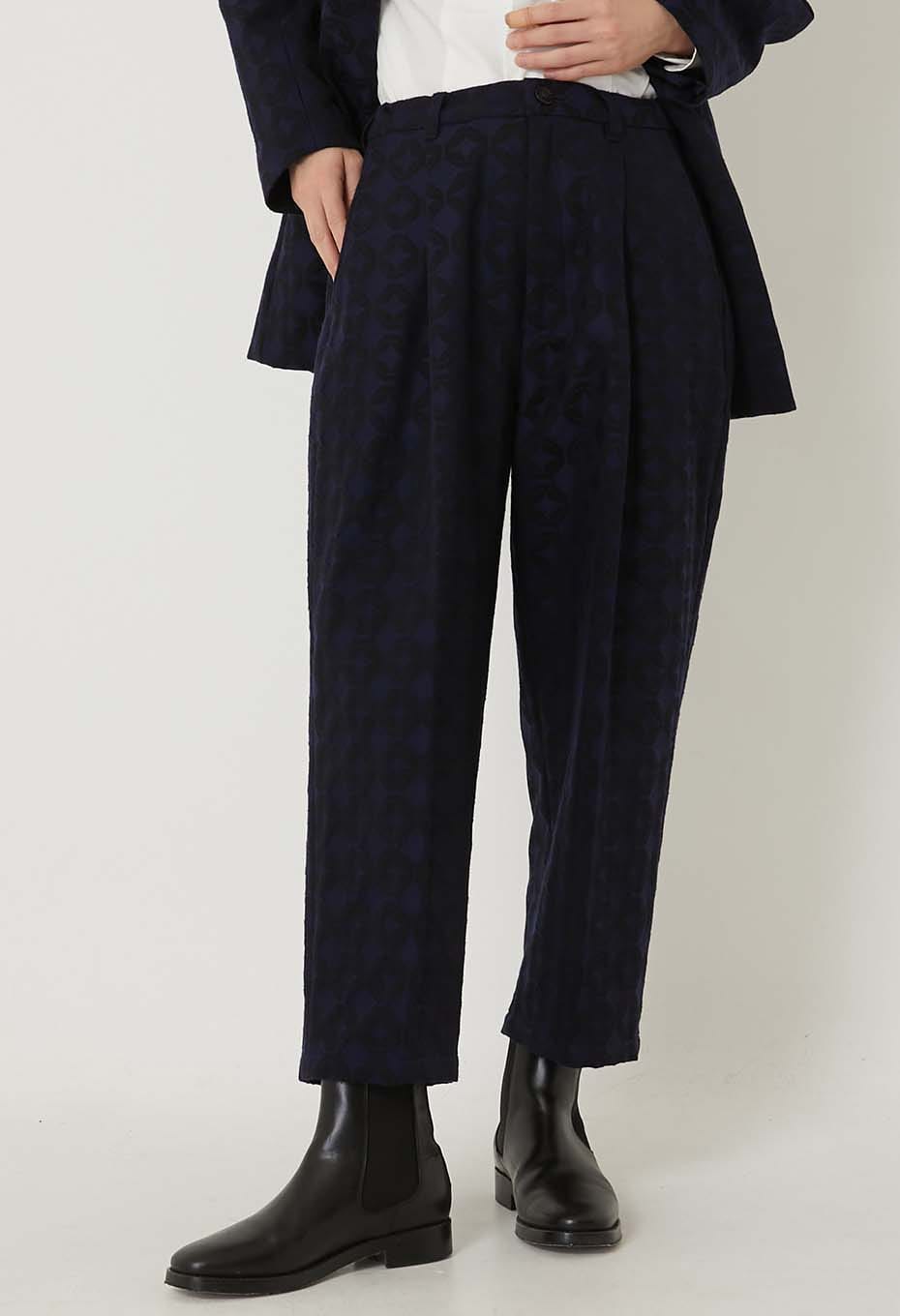 シッポウジャカードタックパンツ ウィメンズ - DARK NAVY