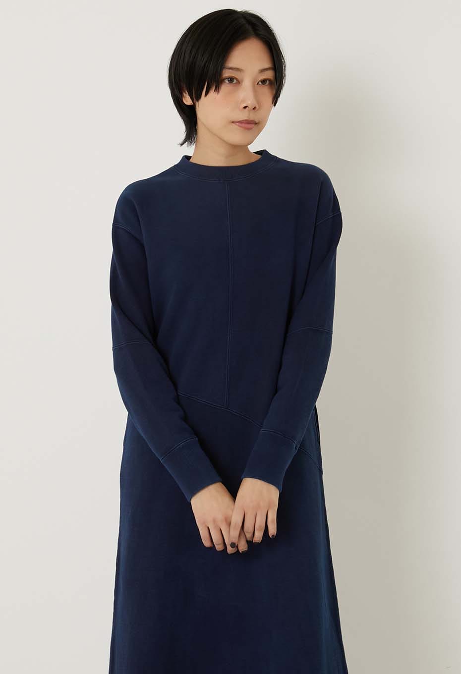 オーガニックウラケ テゾメ スウェットワンピース - INDIGO