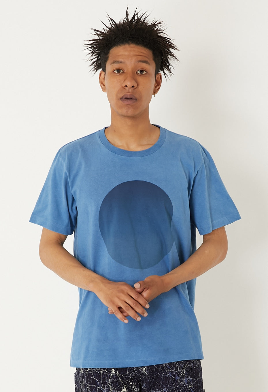 インディゴオオマルプリント ショートスリーブTシャツ - B