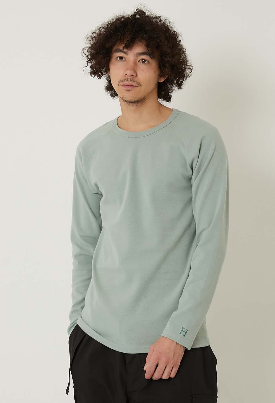 ストレッチフライス ロングスリーブ Tシャツ - SAGE GREEN
