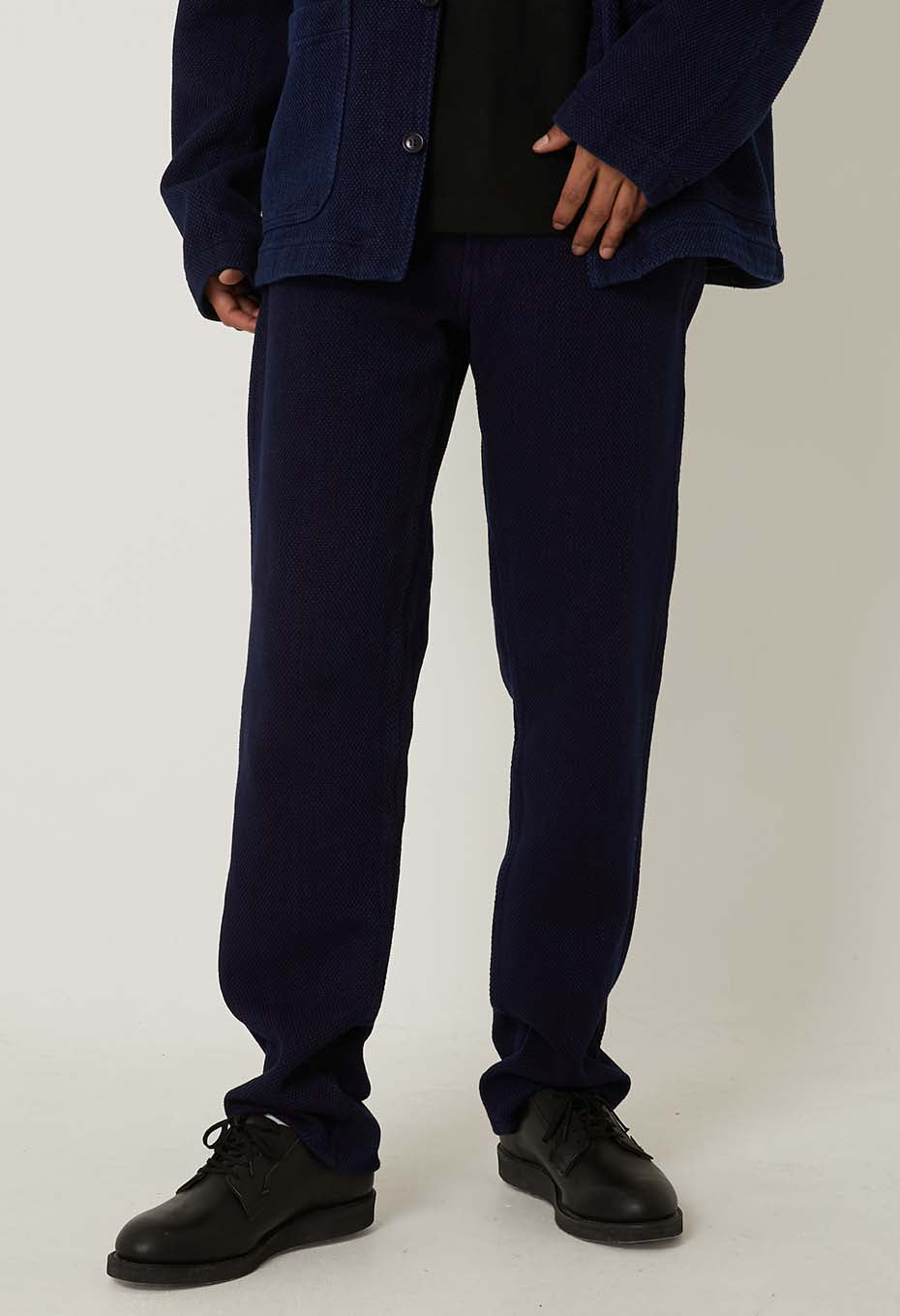 Woven Pure Indigo Light Sashiko Jeans - INDIGO