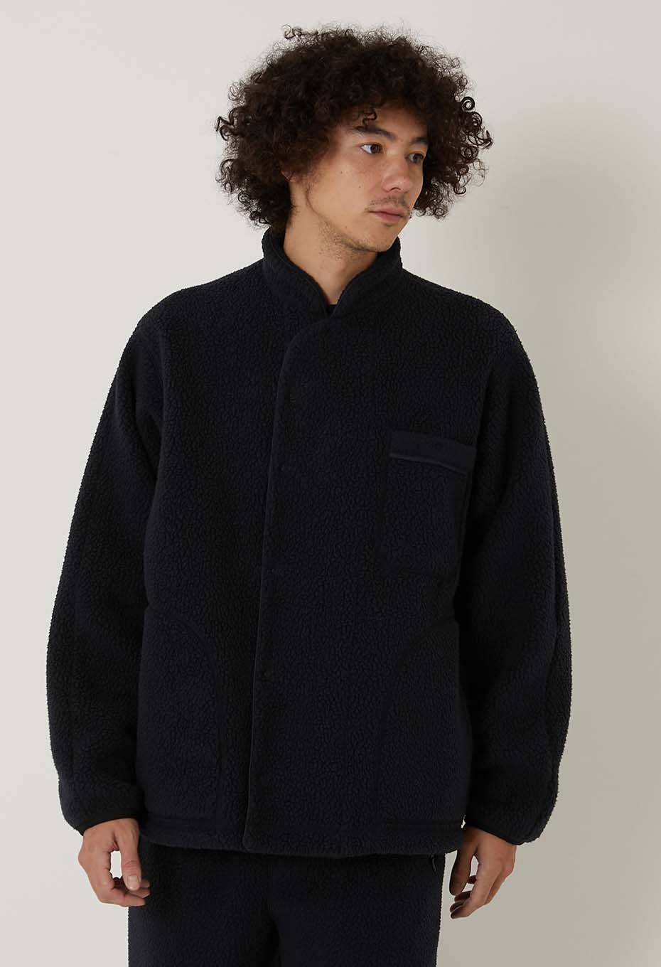 Polartec フリース スタンドカラー ジャケット ユニセックス - NAVY