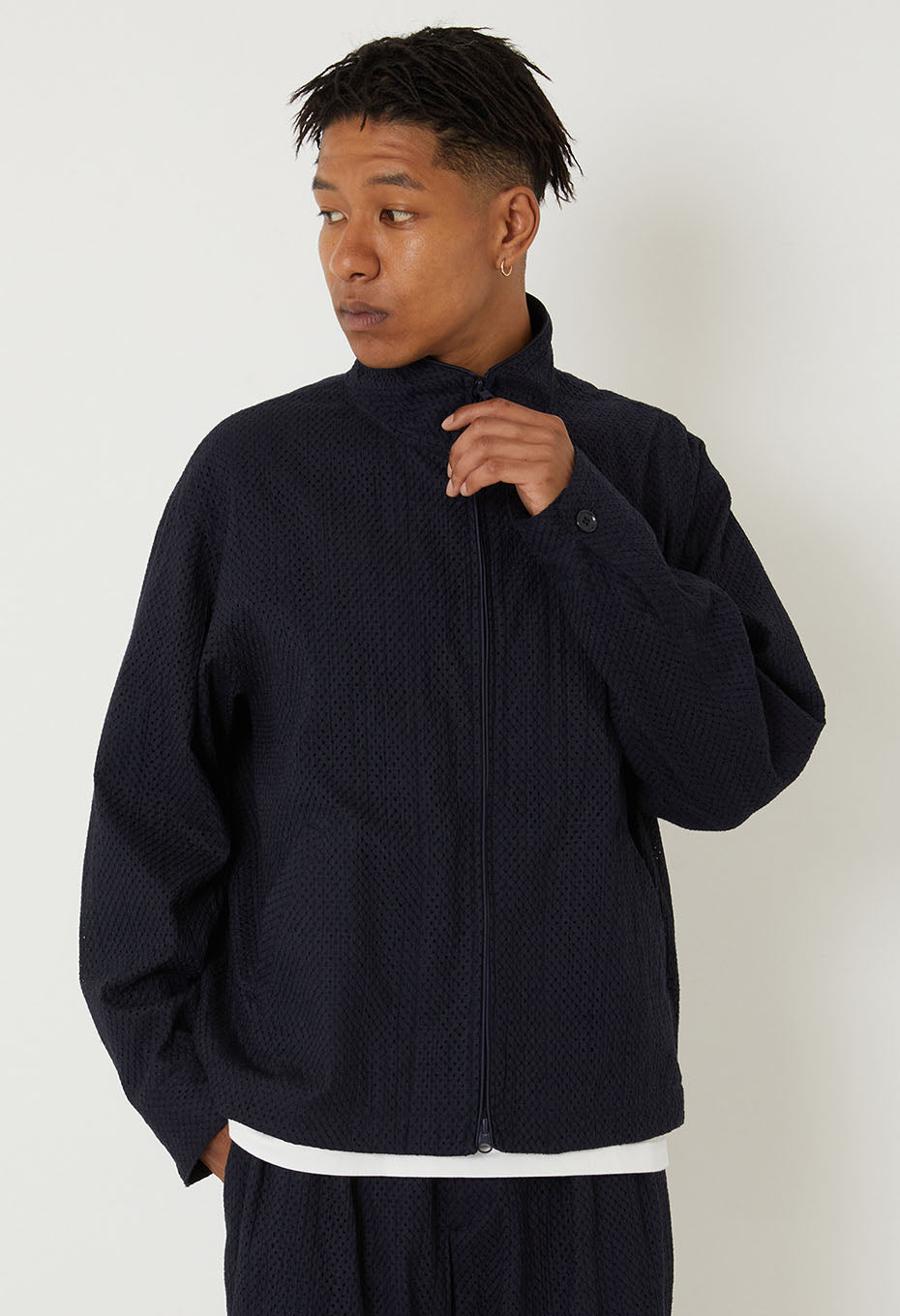 Meyer lace zip-up jacket - DARK NAVY
