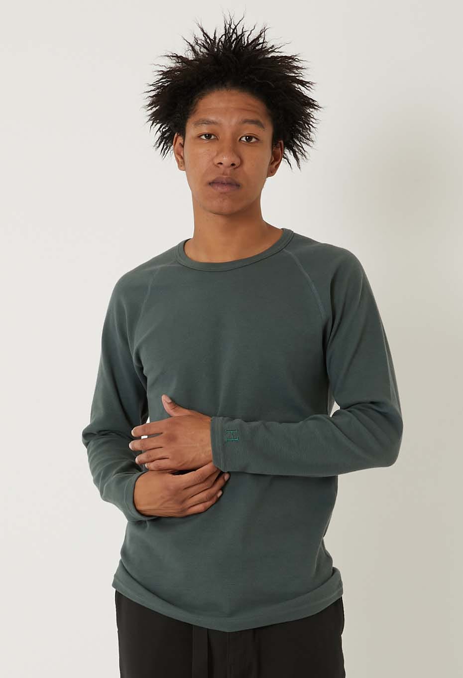 ストレッチフライス ロングスリーブ Tシャツ - GREEN
